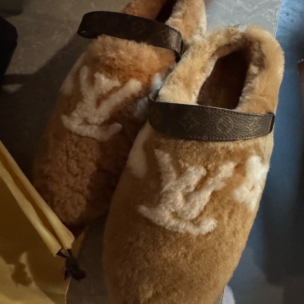 Brown Shearling Slippers